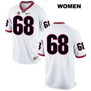 Women's Georgia Bulldogs NCAA #68 Sean Fogarty Nike Stitched White Authentic No Name College Football Jersey UBK6854RU